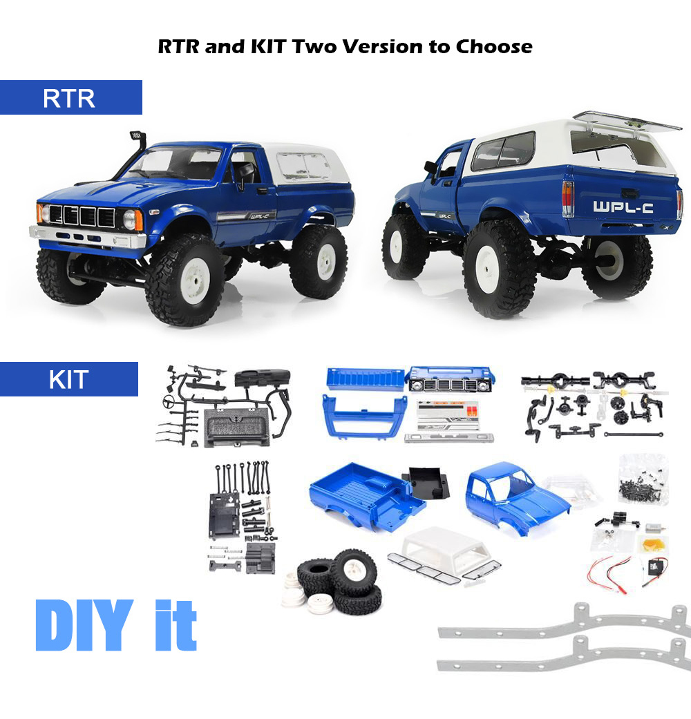 WPL C - 24 1/16 4WD 2.4G 2CH Military Buggy Crawler Off Road RC Car WPL C - 24 1/16 4WD 2.4G 2CH Military Buggy Crawler Off Road RC Car