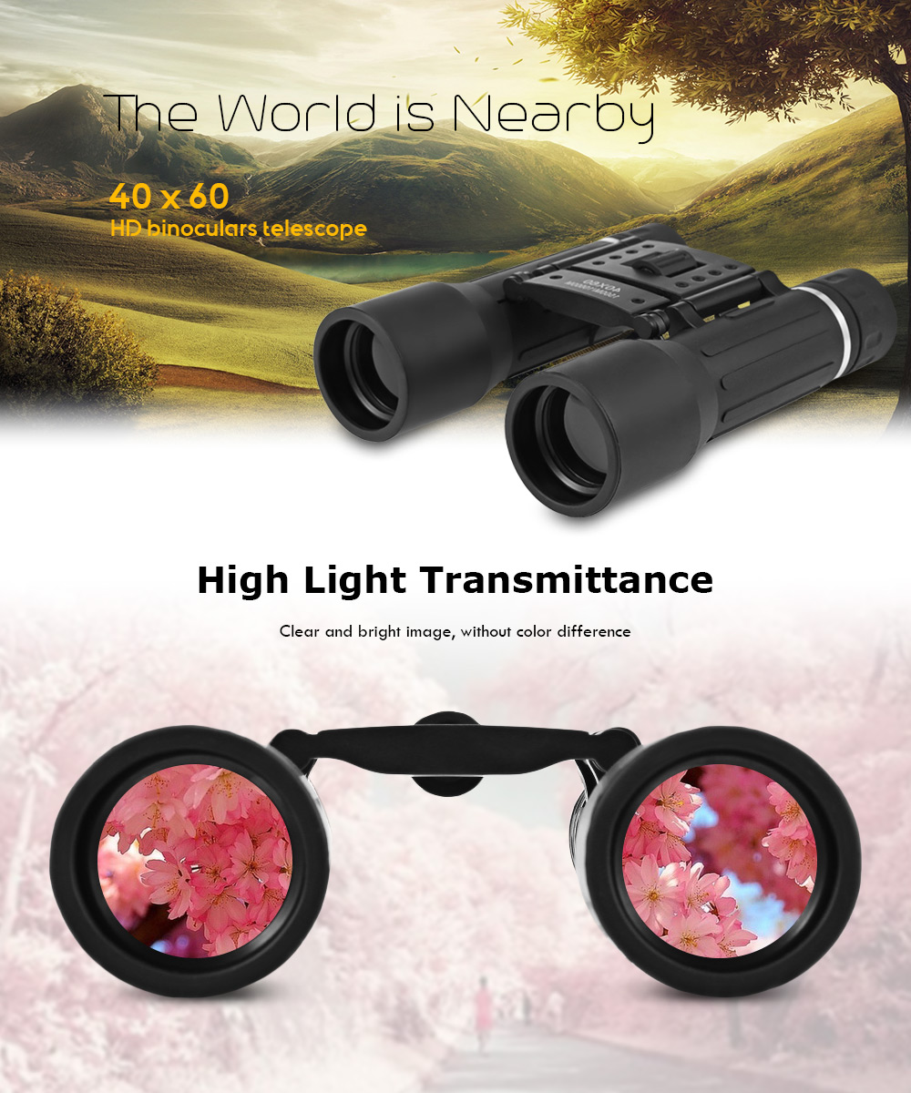 Wide Angle 40 x 60 HD Hunting Binoculars Telescope Outdoor Travel Hunting Zoom Folding Glasses Wide Angle 40 x 60 HD Hunting Binoculars Telescope Outdoor Travel Hunting Zoom Folding Glasses