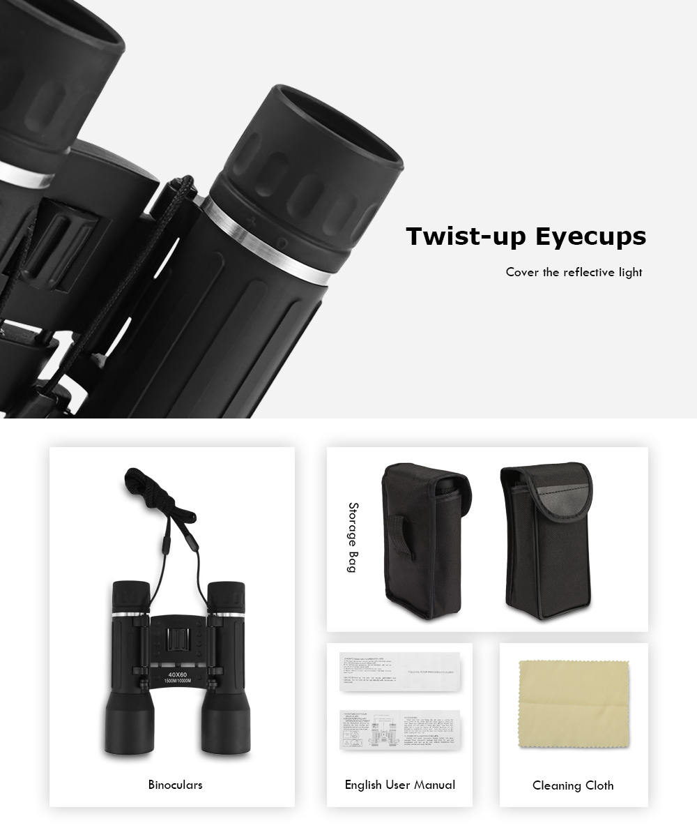 Wide Angle 40 x 60 HD Hunting Binoculars Telescope Outdoor Travel Hunting Zoom Folding Glasses Wide Angle 40 x 60 HD Hunting Binoculars Telescope Outdoor Travel Hunting Zoom Folding Glasses
