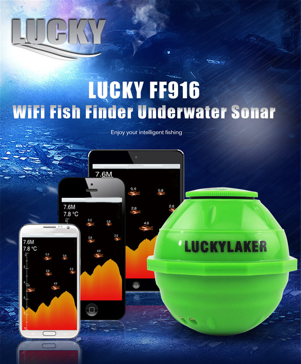 LUCKY FF916 WiFi Intelligent Fish Finder Underwater Sonar with Magnifier