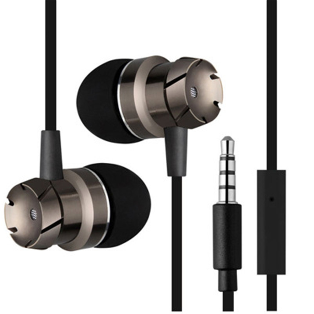 In Ear Headphones  Earbuds with Line-in Microphone Heavy Bass Dynamic Driver Earphones with Non Tangle Fabric Braid