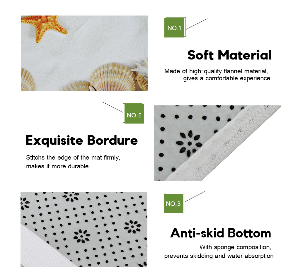 3pcs Seashell Style Bath Toilet Mat Seat Cushion Non-slip Floor Rug 3pcs Seashell Style Bath Toilet Mat Seat Cushion Non-slip Floor Rug