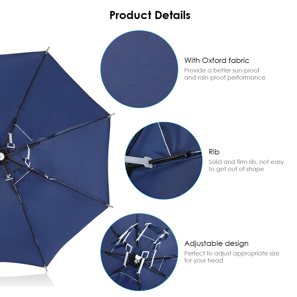 Outlife 26670 64cm Diameter Fishing Gardening Folding Umbrella Hat 