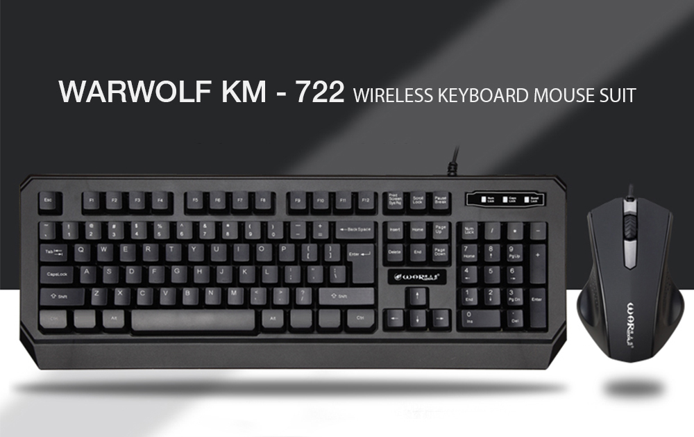 Warwolf KM - 722 Wired Keyboard Mouse Suit 104 Keys Warwolf KM - 722 Wired Keyboard Mouse Suit 104 Keys