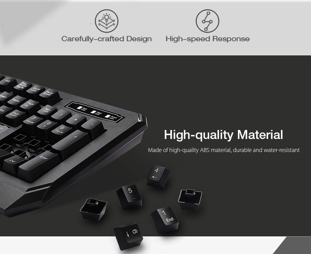 Warwolf KM - 722 Wired Keyboard Mouse Suit 104 Keys Warwolf KM - 722 Wired Keyboard Mouse Suit 104 Keys