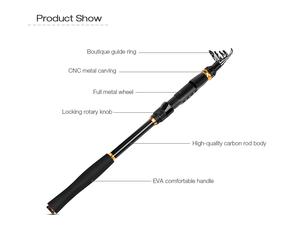 Outlife 27554 High Carbon Fiber Fishing Rod Fish Pole Equipment