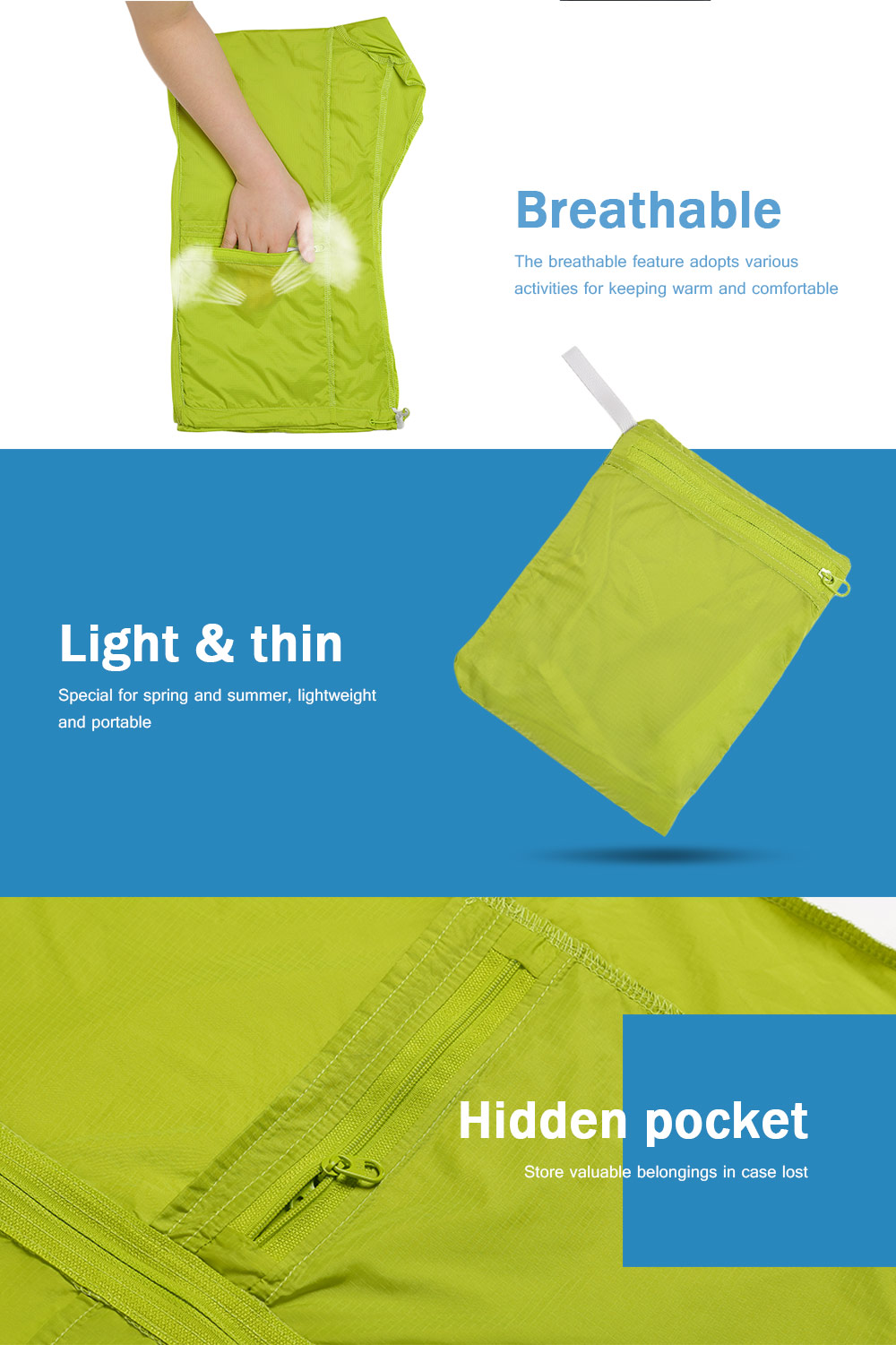 Tectop JL - 3009 Men Breathable Sports Jacket Windproof Light Beach Wear Tectop JL - 3009 Men Breathable Sports Jacket Windproof Light Beach Wear