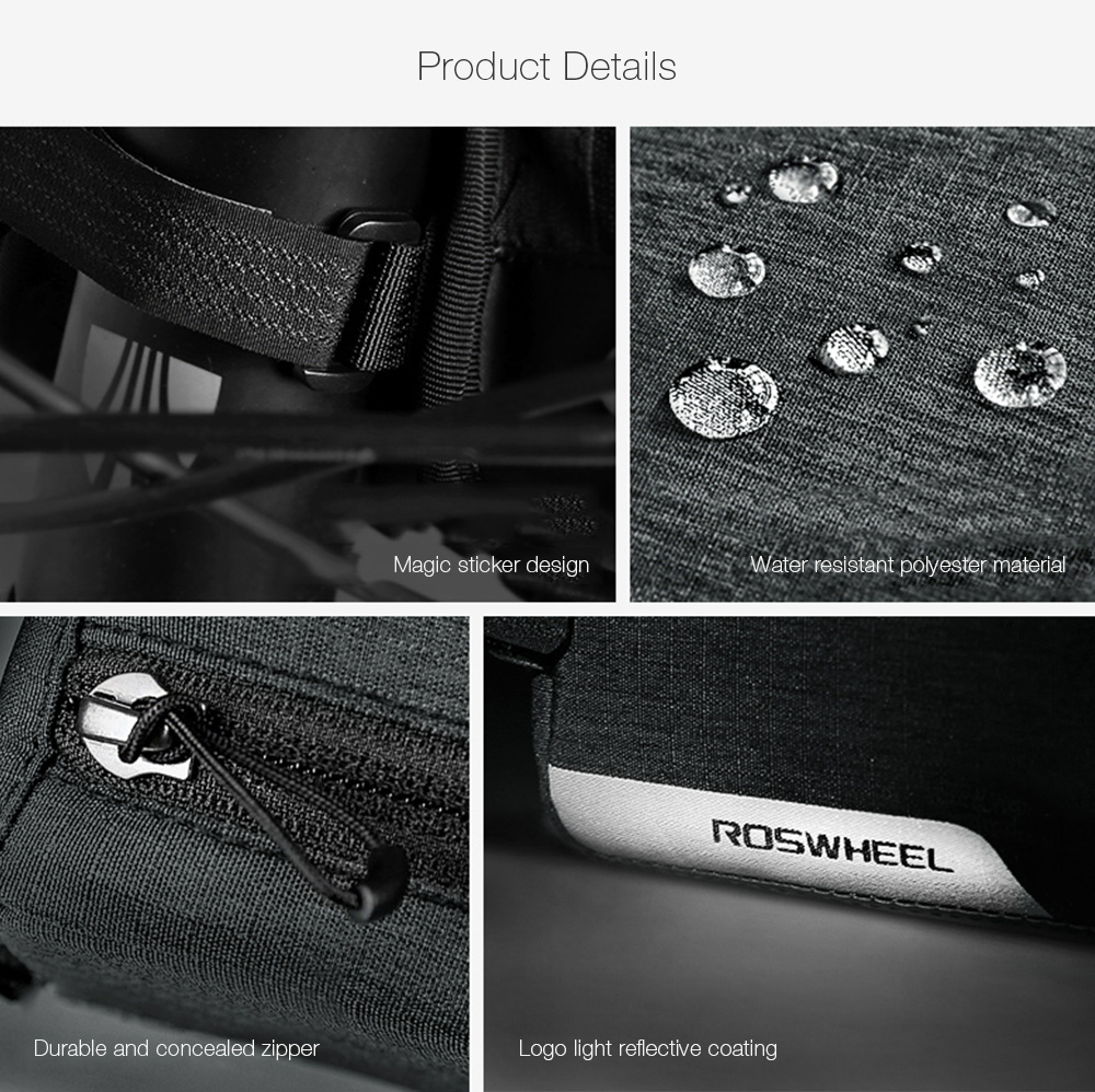 ROSWHEEL 121461 Bicycle Top Tube Pannier Bike Frame Bag with Phone Mount Holder ROSWHEEL 121461 Bicycle Top Tube Pannier Bike Frame Bag with Phone Mount Holder