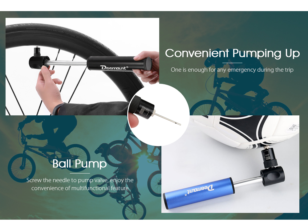 Deemount Seven-shape Portable Mini Bicycle Air Pump Inflator A / V and F / V Deemount Seven-shape Portable Mini Bicycle Air Pump Inflator A / V and F / V
