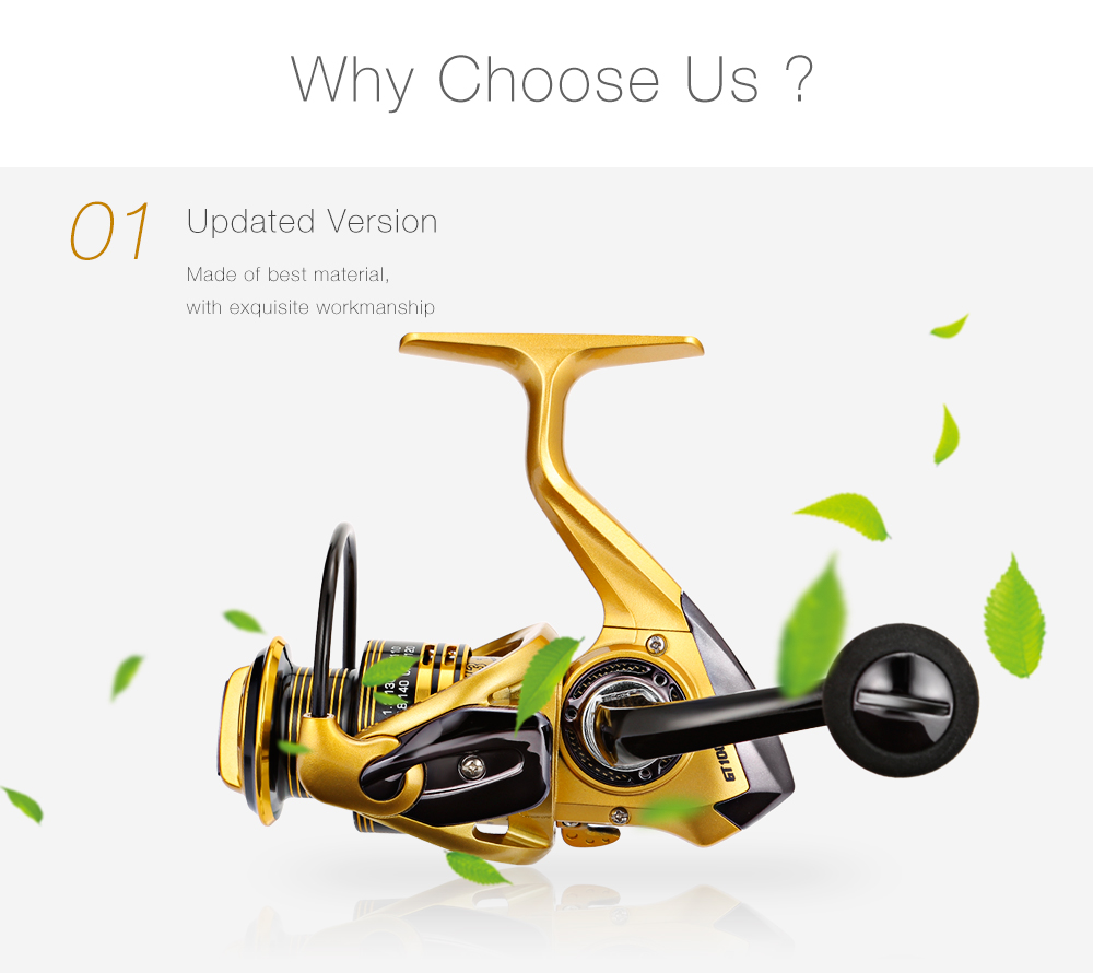 LEO GT1000 5.1:1 / 4.7:1 Metal Spool Spinning Fishing Reel Wheel 13 + 1BB LEO GT1000 5.1:1 / 4.7:1 Metal Spool Spinning Fishing Reel Wheel 13 + 1BB