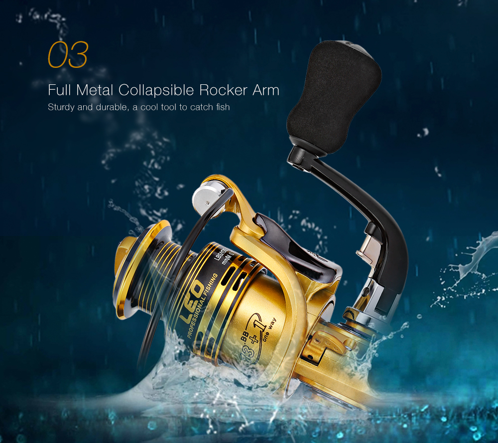 LEO GT1000 5.1:1 / 4.7:1 Metal Spool Spinning Fishing Reel Wheel 13 + 1BB LEO GT1000 5.1:1 / 4.7:1 Metal Spool Spinning Fishing Reel Wheel 13 + 1BB