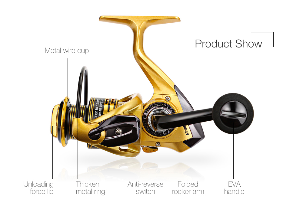 LEO GT1000 5.1:1 / 4.7:1 Metal Spool Spinning Fishing Reel Wheel 13 + 1BB LEO GT1000 5.1:1 / 4.7:1 Metal Spool Spinning Fishing Reel Wheel 13 + 1BB