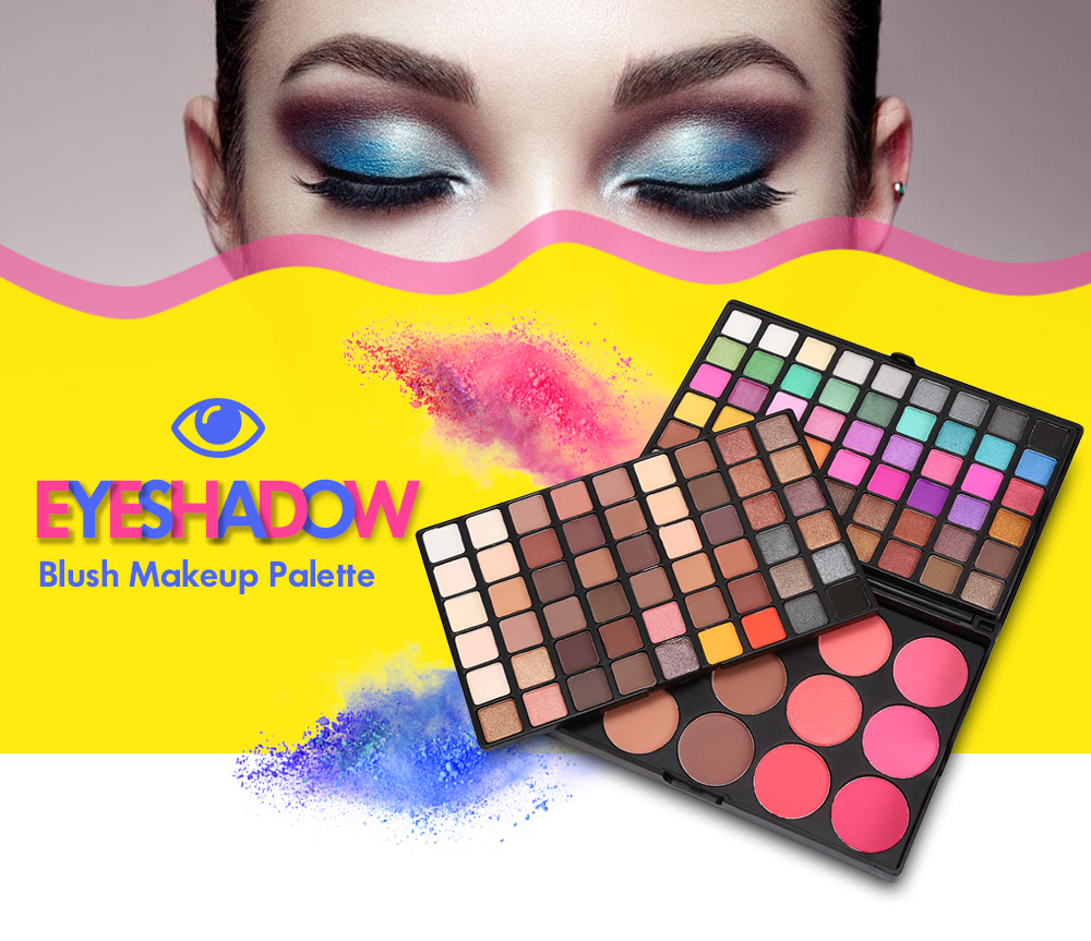 POPFEEL 123 Colors Pearl Matte Eyeshadow Blush Powder Cosmetic Makeup Palette  