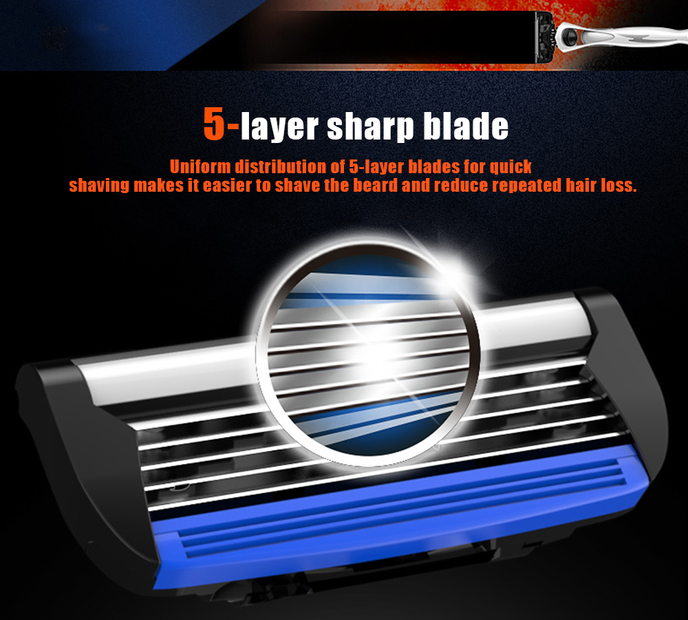 KL - 483L0 5-layer Blade Disposable Razor Men Hotel Manual Shaver with 12 Replaceable Head