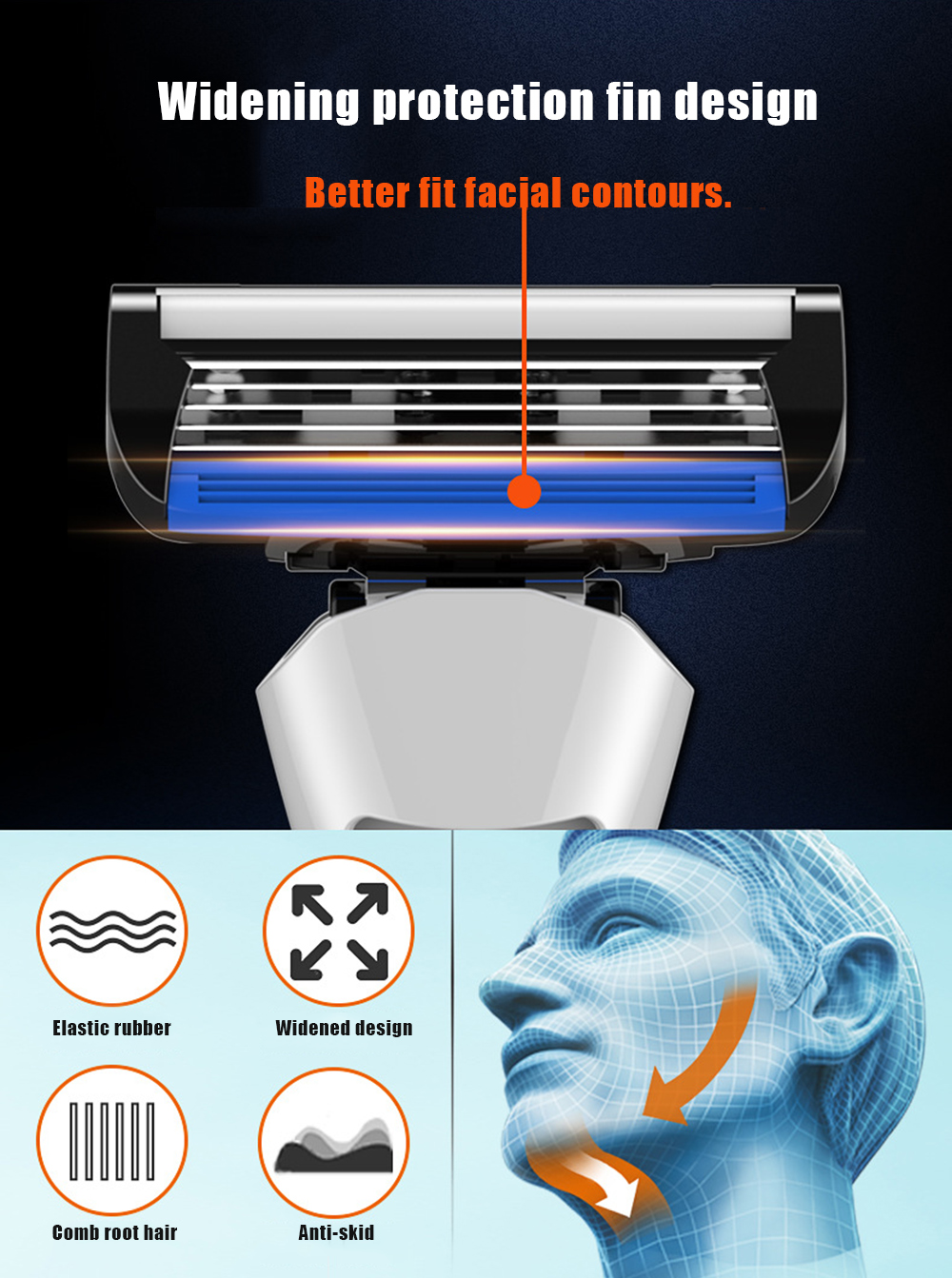 KL - 483L0 5-layer Blade Disposable Razor Men Hotel Manual Shaver with 12 Replaceable Head