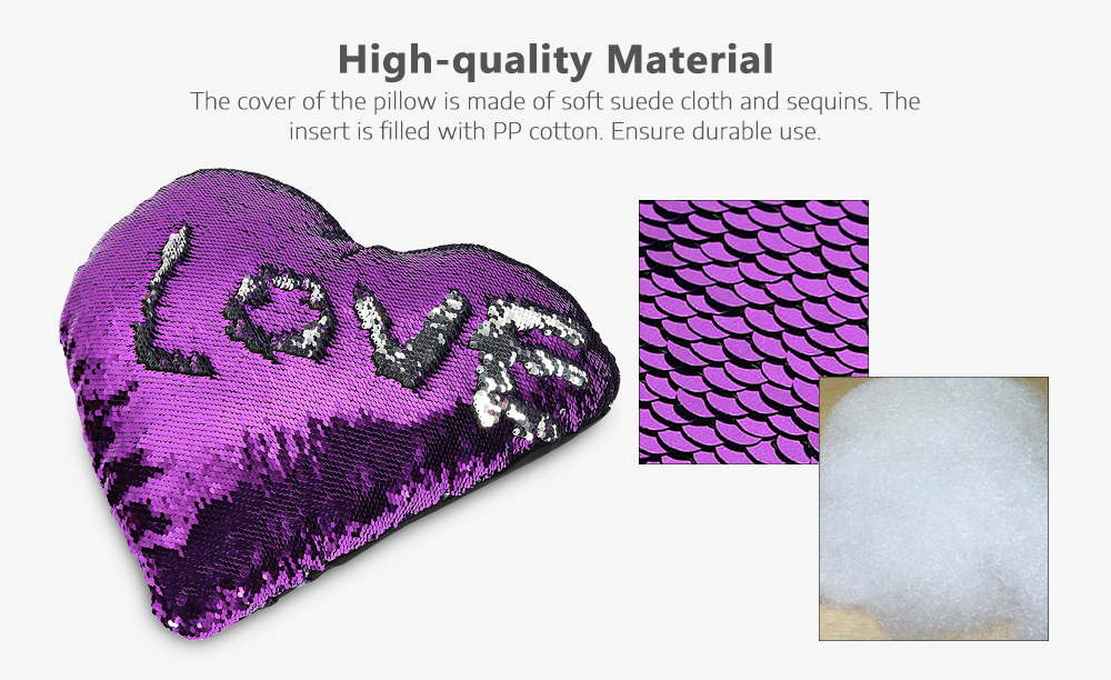 Heart-shaped Shining Sequins Writable Pillow PP Cotton for Bedroom Sofa Car Heart-shaped Shining Sequins Writable Pillow PP Cotton for Bedroom Sofa Car