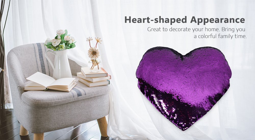 Heart-shaped Shining Sequins Writable Pillow PP Cotton for Bedroom Sofa Car Heart-shaped Shining Sequins Writable Pillow PP Cotton for Bedroom Sofa Car
