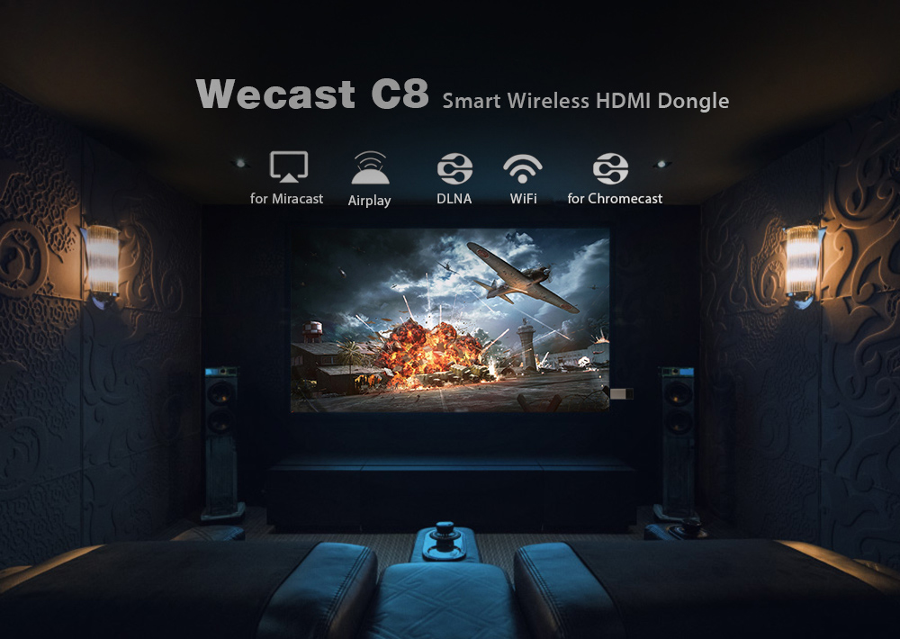 Wecast C8 Wireless HDMI Dongle for Chromecast / Miracast / Airplay / DLNA Wecast C8 Wireless HDMI Dongle for Chromecast / Miracast / Airplay / DLNA