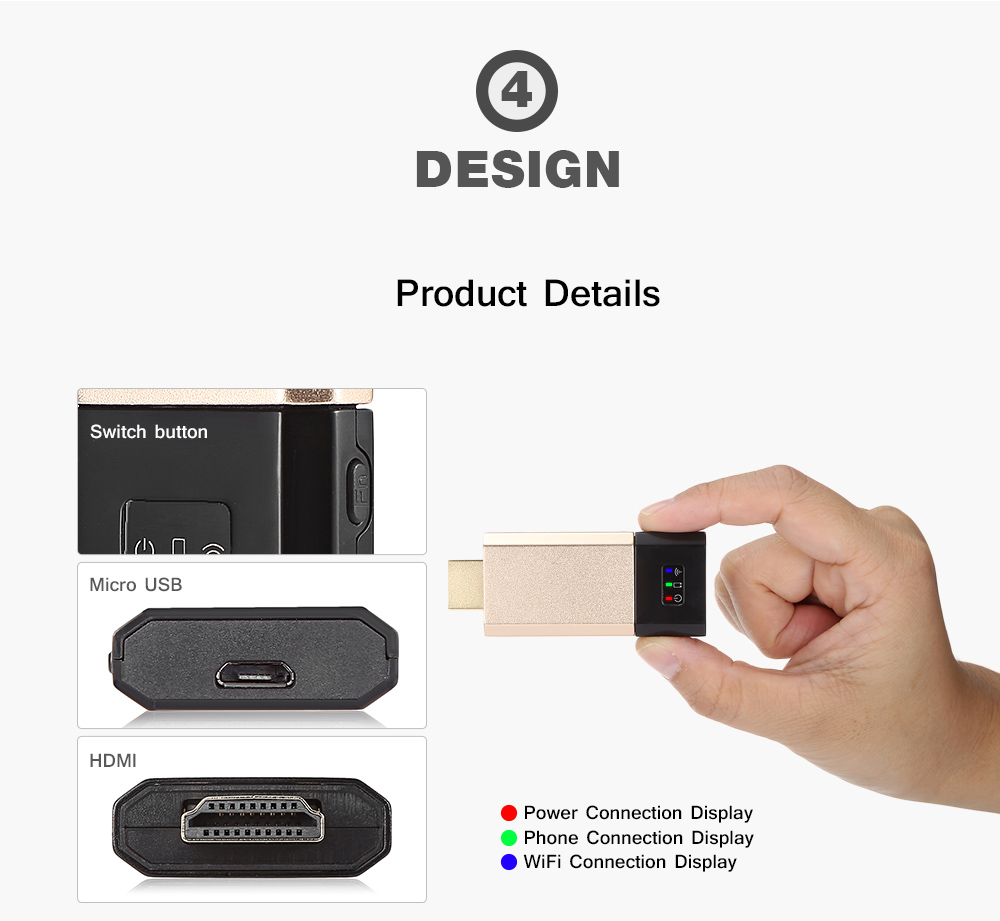 Wecast C8 Wireless HDMI Dongle for Chromecast / Miracast / Airplay / DLNA Wecast C8 Wireless HDMI Dongle for Chromecast / Miracast / Airplay / DLNA