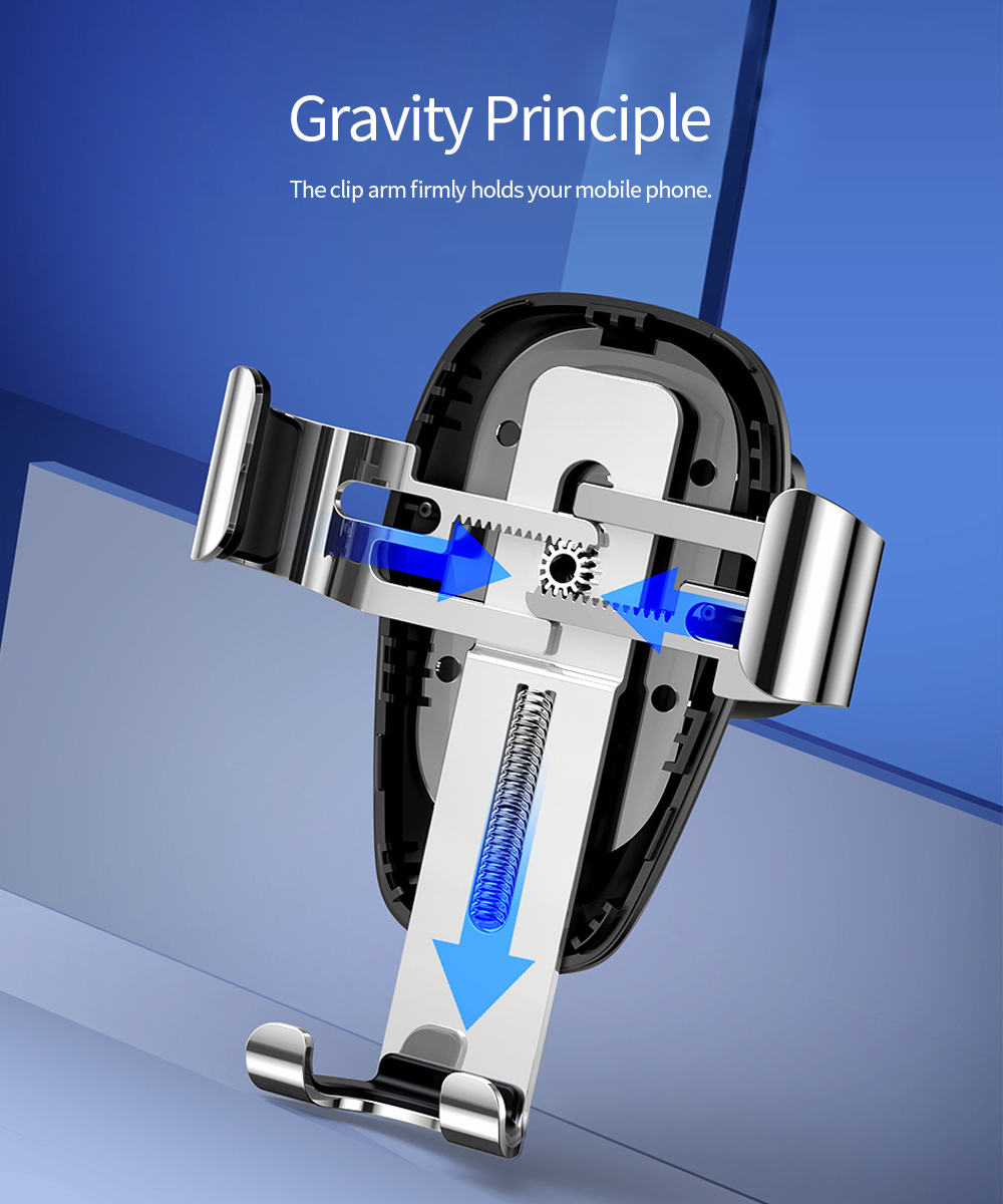 Baseus Metal Wireless Charger Gravity Car Mount 10W for 4 - 6.5 inch Mobile Phones Baseus Metal Wireless Charger Gravity Car Mount 10W for 4 - 6.5 inch Mobile Phones
