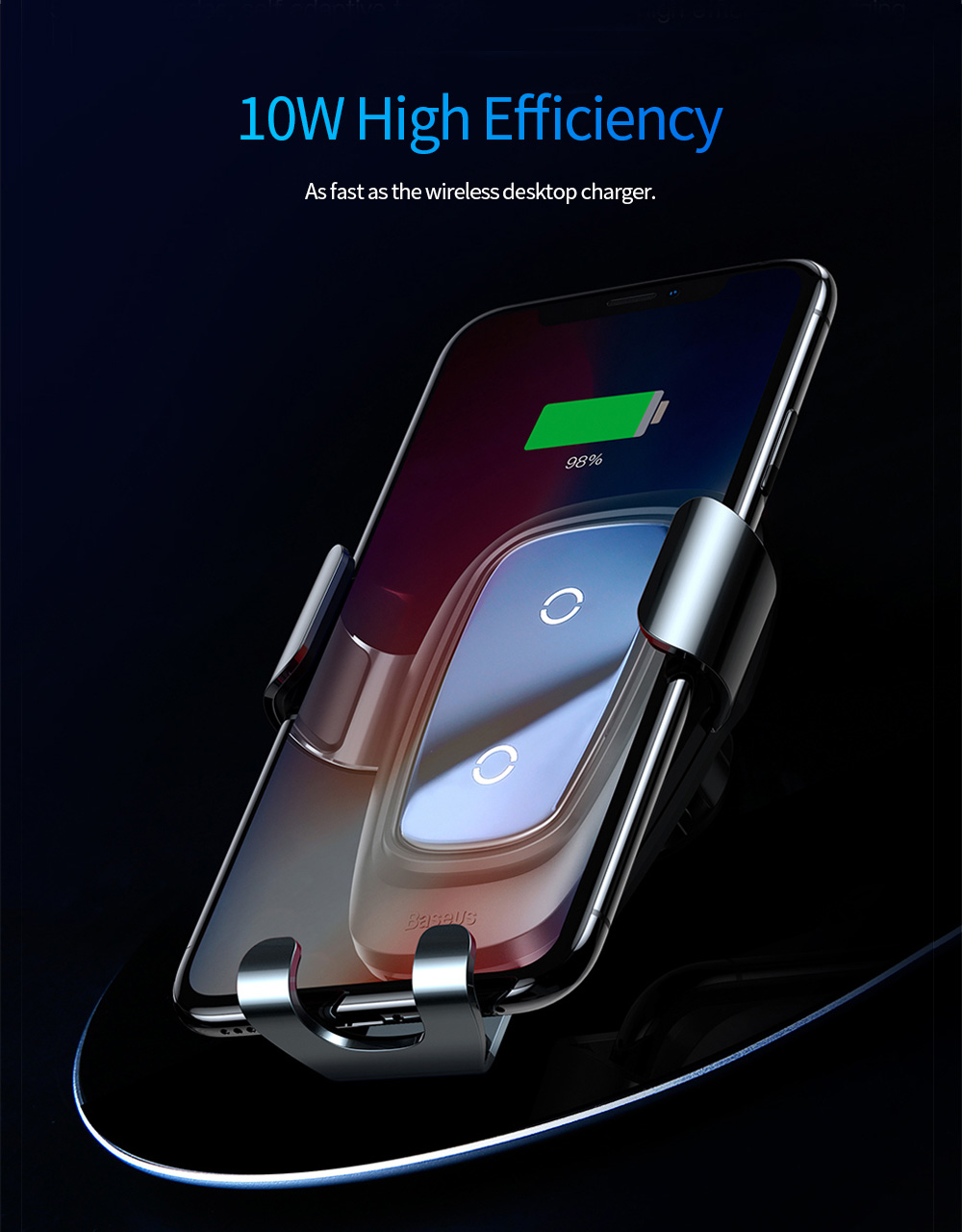 Baseus Metal Wireless Charger Gravity Car Mount 10W for 4 - 6.5 inch Mobile Phones Baseus Metal Wireless Charger Gravity Car Mount 10W for 4 - 6.5 inch Mobile Phones