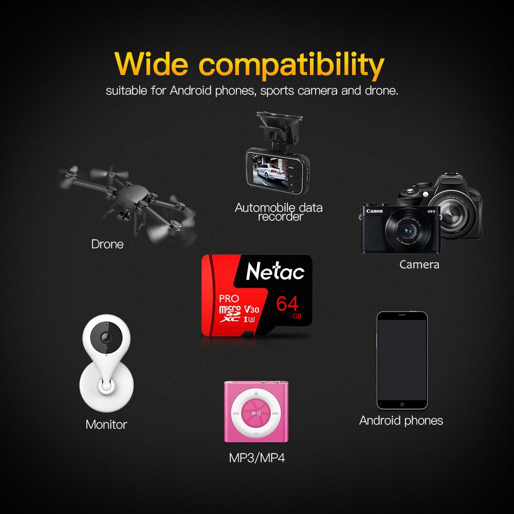 Netac P500 PRO TF Card 98MB/s 30MB/s 64GB