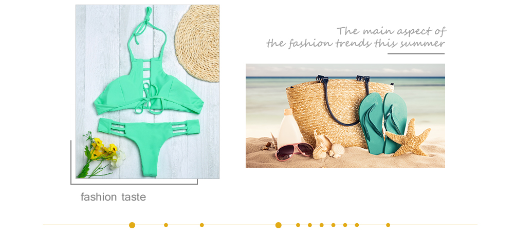 Halter Neck Backless Cut Out Tied Strap Low Waist Women Bikini Set Halter Neck Backless Cut Out Tied Strap Low Waist Women Bikini Set