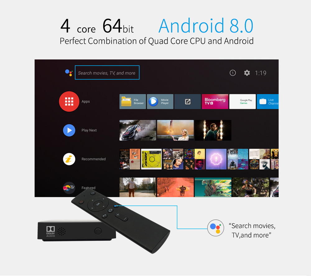 MECOOL KM8 Google Certified Android TV Box with Voice Remote Amlogic S905X Android 8.0 2GB RAM + 16GB ROM VP9 HDR10 Dolby Audio Support Youtube 4K MECOOL KM8 Google Certified Android TV Box with Voice Remote Amlogic S905X Android 8.0 2GB RAM + 16GB ROM VP9 HDR10 Dolby Audio Support Youtube 4K