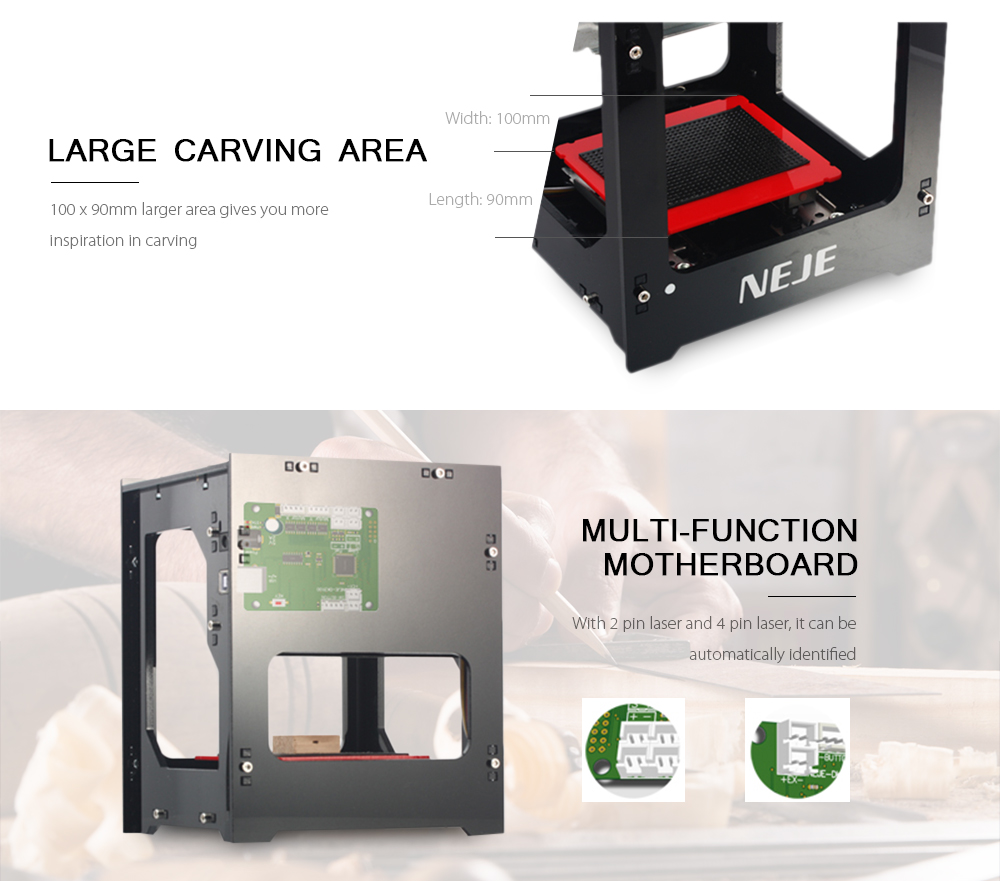 NEJE DK - 8 - KZ 1000mW High Power Laser Engraver Printer Cutter Machine