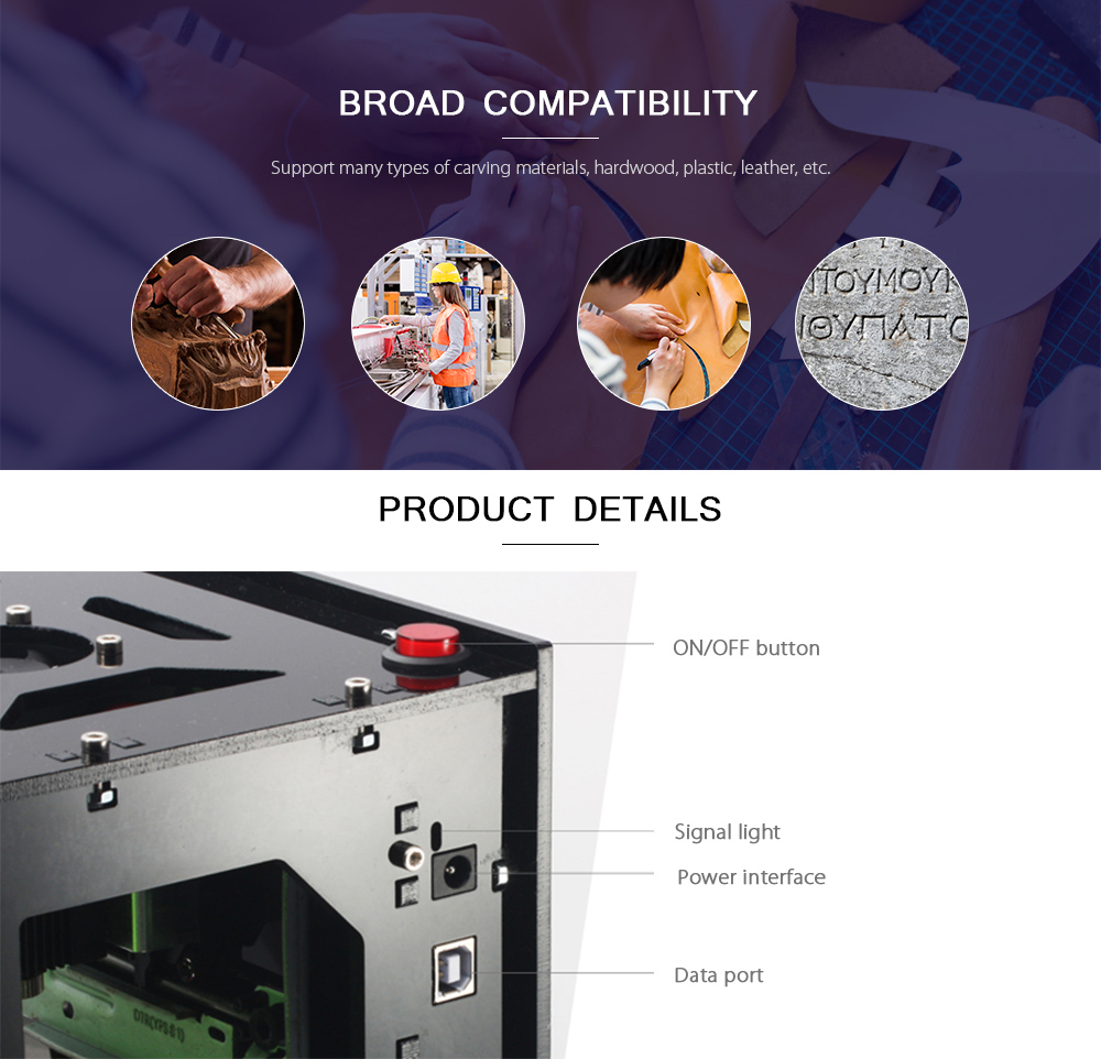 NEJE DK - 8 - KZ 1000mW High Power Laser Engraver Printer Cutter Machine