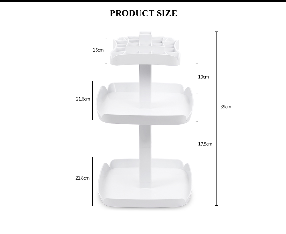 Multifunctional Cosmetics Makeup 3-layer Rotatable Storage Box Holder Multifunctional Cosmetics Makeup 3-layer Rotatable Storage Box Holder