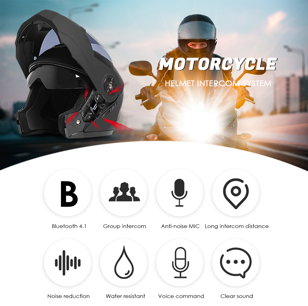 BLUERIDER M1 - S Motorcycle Helmet Bluetooth 4.1 4000m Intercom System BLUERIDER M1 - S Motorcycle Helmet Bluetooth 4.1 4000m Intercom System