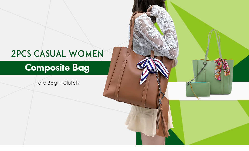2pcs Casual Women Shoulder Tote PU Leather Composite Bag Female Handbag Clutch 2pcs Casual Women Shoulder Tote PU Leather Composite Bag Female Handbag Clutch