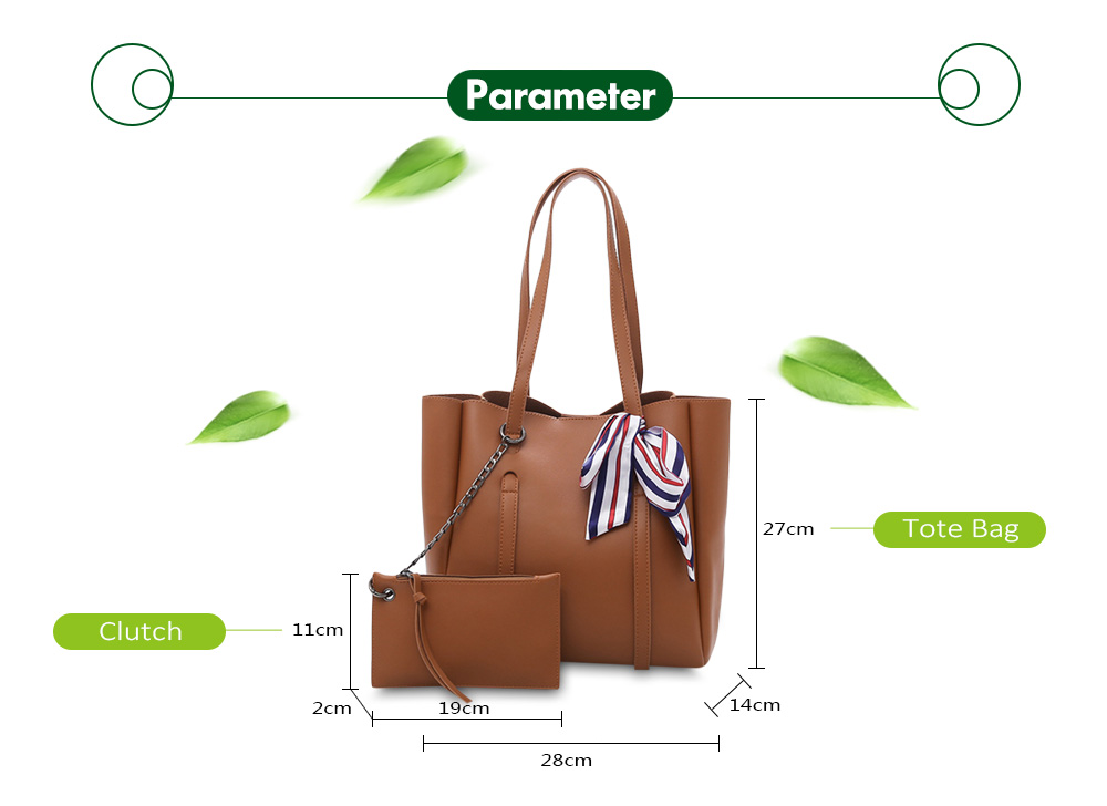 2pcs Casual Women Shoulder Tote PU Leather Composite Bag Female Handbag Clutch 2pcs Casual Women Shoulder Tote PU Leather Composite Bag Female Handbag Clutch