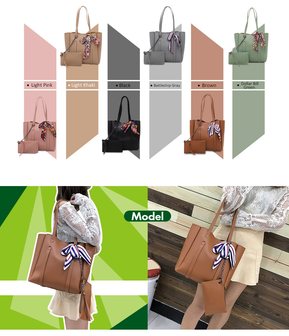 2pcs Casual Women Shoulder Tote PU Leather Composite Bag Female Handbag Clutch 2pcs Casual Women Shoulder Tote PU Leather Composite Bag Female Handbag Clutch