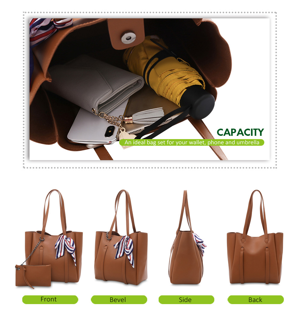 2pcs Casual Women Shoulder Tote PU Leather Composite Bag Female Handbag Clutch 2pcs Casual Women Shoulder Tote PU Leather Composite Bag Female Handbag Clutch
