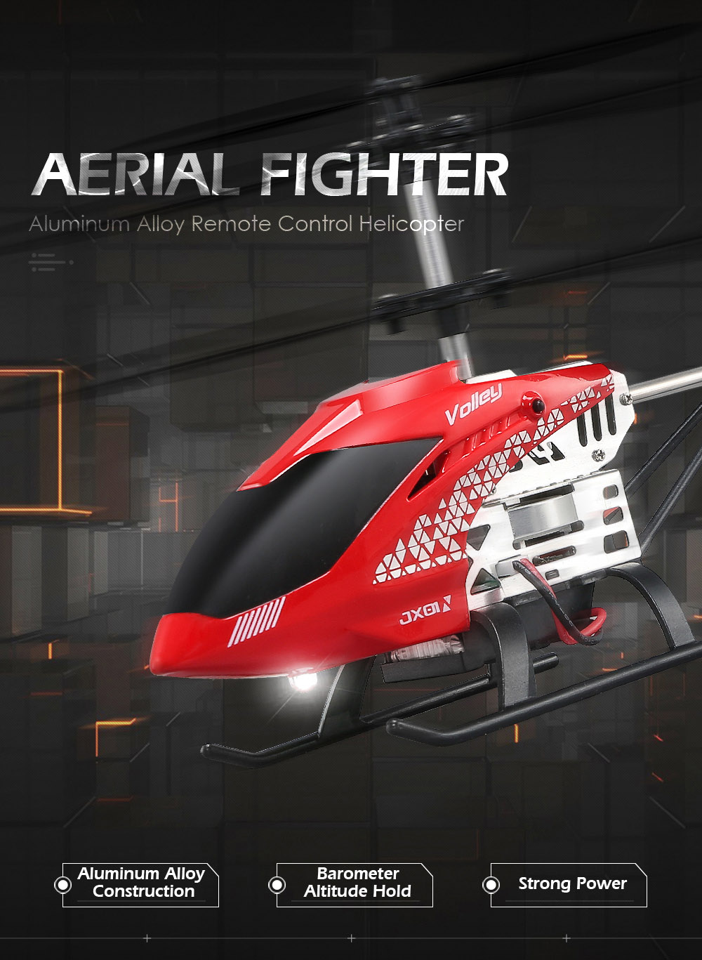 JJRC JX01 RC Helicopter Barometer Altitude Hold Strong Power Aluminum Alloy Construction JJRC JX01 RC Helicopter Barometer Altitude Hold Strong Power Aluminum Alloy Construction