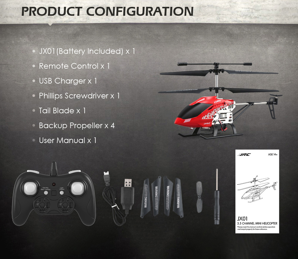 JJRC JX01 RC Helicopter Barometer Altitude Hold Strong Power Aluminum Alloy Construction JJRC JX01 RC Helicopter Barometer Altitude Hold Strong Power Aluminum Alloy Construction