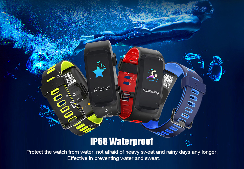 NO.1 F4 Colorful Sports Smart Bracelet IP68 Waterproof Heart Rate / Sleep / Blood Pressure / Blood Oxygen Monitor