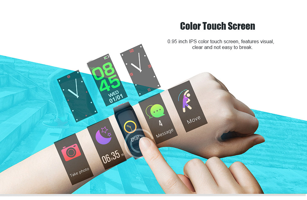 NO.1 F4 Colorful Sports Smart Bracelet IP68 Waterproof Heart Rate / Sleep / Blood Pressure / Blood Oxygen Monitor