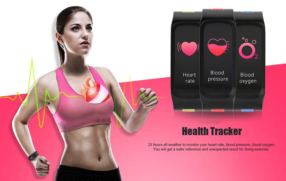 NO.1 F4 Colorful Sports Smart Bracelet IP68 Waterproof Heart Rate / Sleep / Blood Pressure / Blood Oxygen Monitor