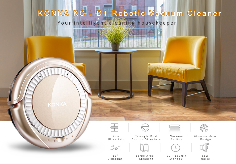 KONKA KC - D1 Smart Robotic Vacuum Cleaner Automatic Remote Control Cleaning Robot KONKA KC - D1 Smart Robotic Vacuum Cleaner Automatic Remote Control Cleaning Robot