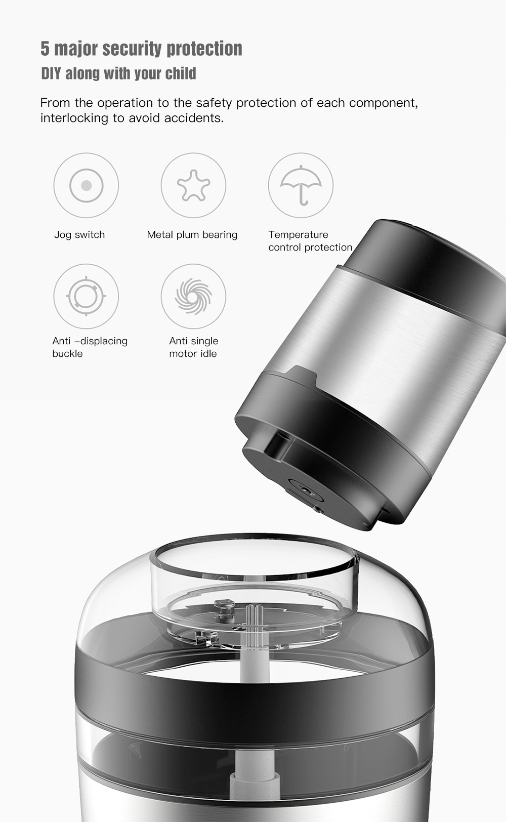 Deerma DEM - JR01 Stainless Steel Meat Grinder Chopper from Xiaomi Youpin Deerma DEM - JR01 Stainless Steel Meat Grinder Chopper from Xiaomi Youpin