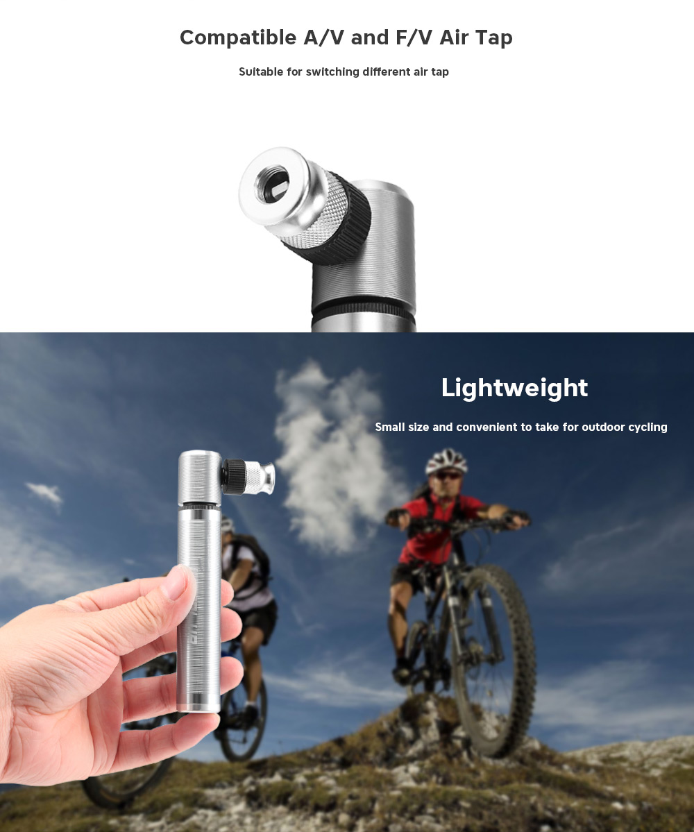 Wheelup HQ56 Mini Potable Bicycle Pump Cycling Hand Air Pumping Ball Tire Inflator Wheelup HQ56 Mini Potable Bicycle Pump Cycling Hand Air Pumping Ball Tire Inflator