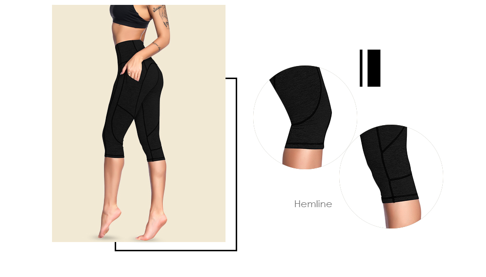 High Waist Skinny Pocket Elastic Yoga Women Cropped Pants High Waist Skinny Pocket Elastic Yoga Women Cropped Pants