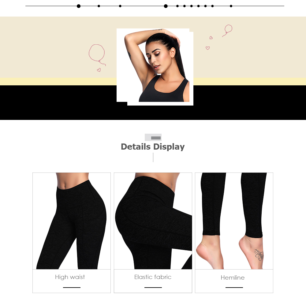 High Waist Skinny Solid Color Elastic Women Yoga Pants High Waist Skinny Solid Color Elastic Women Yoga Pants