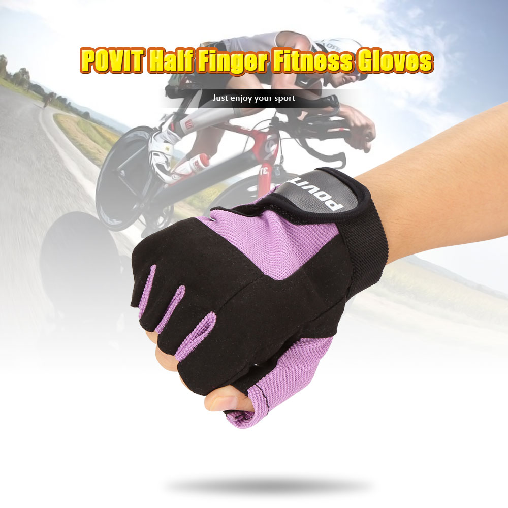 POVIT P - 8344 Half Finger Fitness Gloves Biking Weight Training Workout POVIT P - 8344 Half Finger Fitness Gloves Biking Weight Training Workout