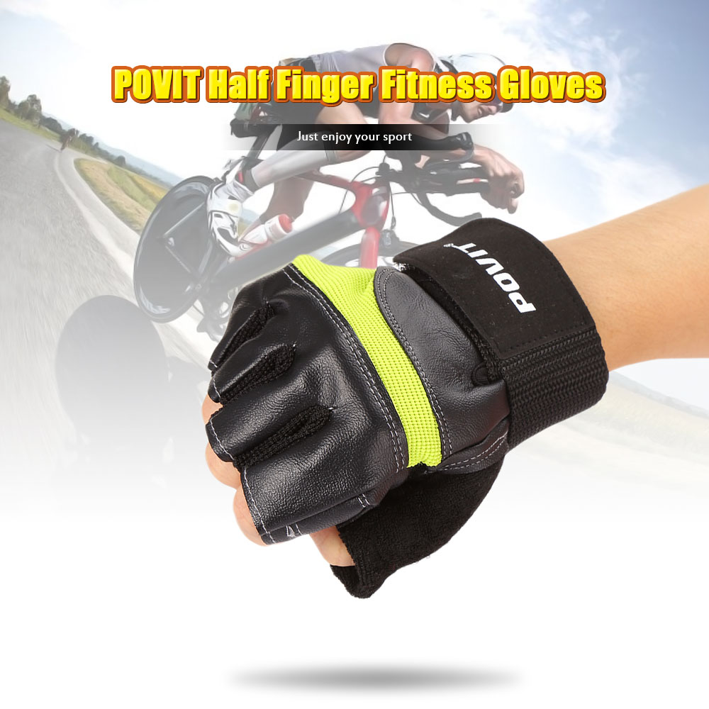 POVIT P - 8365 Half Finger Fitness Gloves Biking Weight Training Workout POVIT P - 8365 Half Finger Fitness Gloves Biking Weight Training Workout