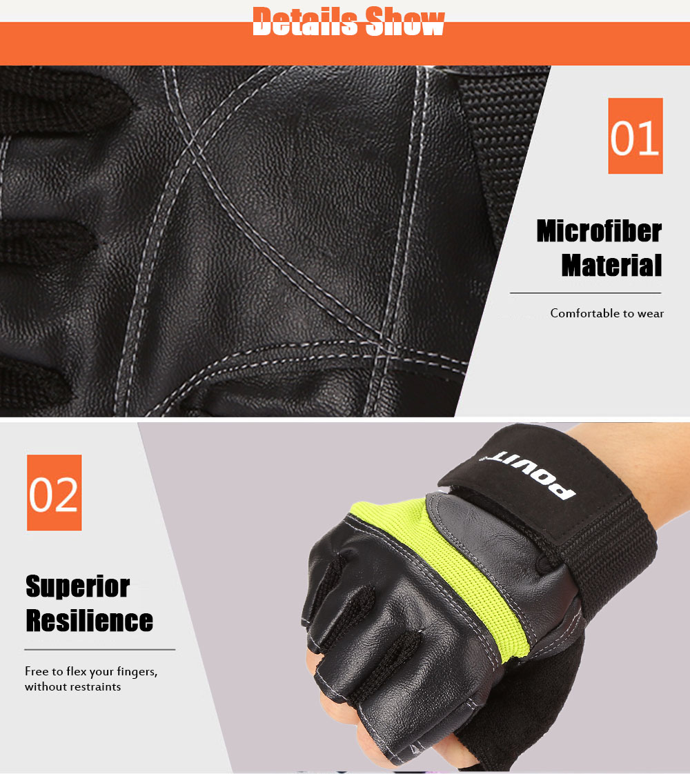 POVIT P - 8365 Half Finger Fitness Gloves Biking Weight Training Workout POVIT P - 8365 Half Finger Fitness Gloves Biking Weight Training Workout