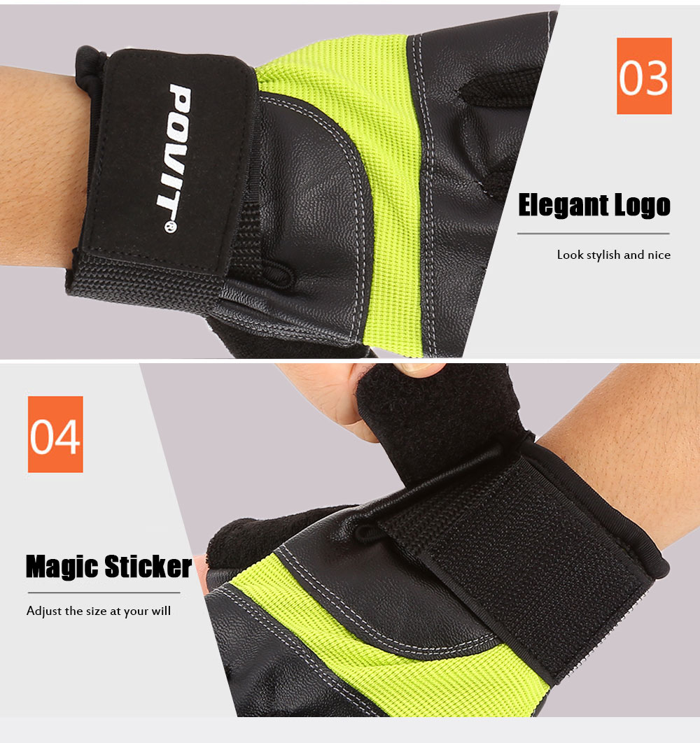 POVIT P - 8365 Half Finger Fitness Gloves Biking Weight Training Workout POVIT P - 8365 Half Finger Fitness Gloves Biking Weight Training Workout